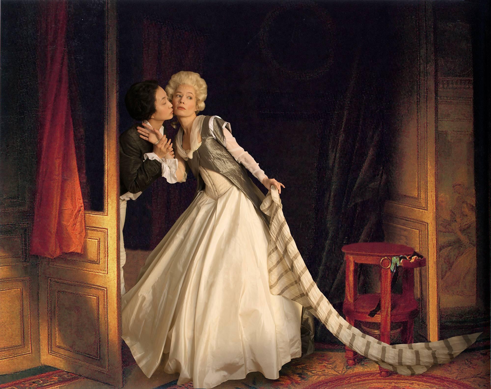 E2 - Kleinveld & Julien Figurative Photograph - Ode to Fragonard's The Stolen Kiss