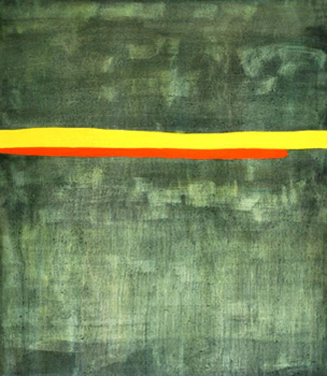 Anastasia Pelias Abstract Painting - Big Link (green field)