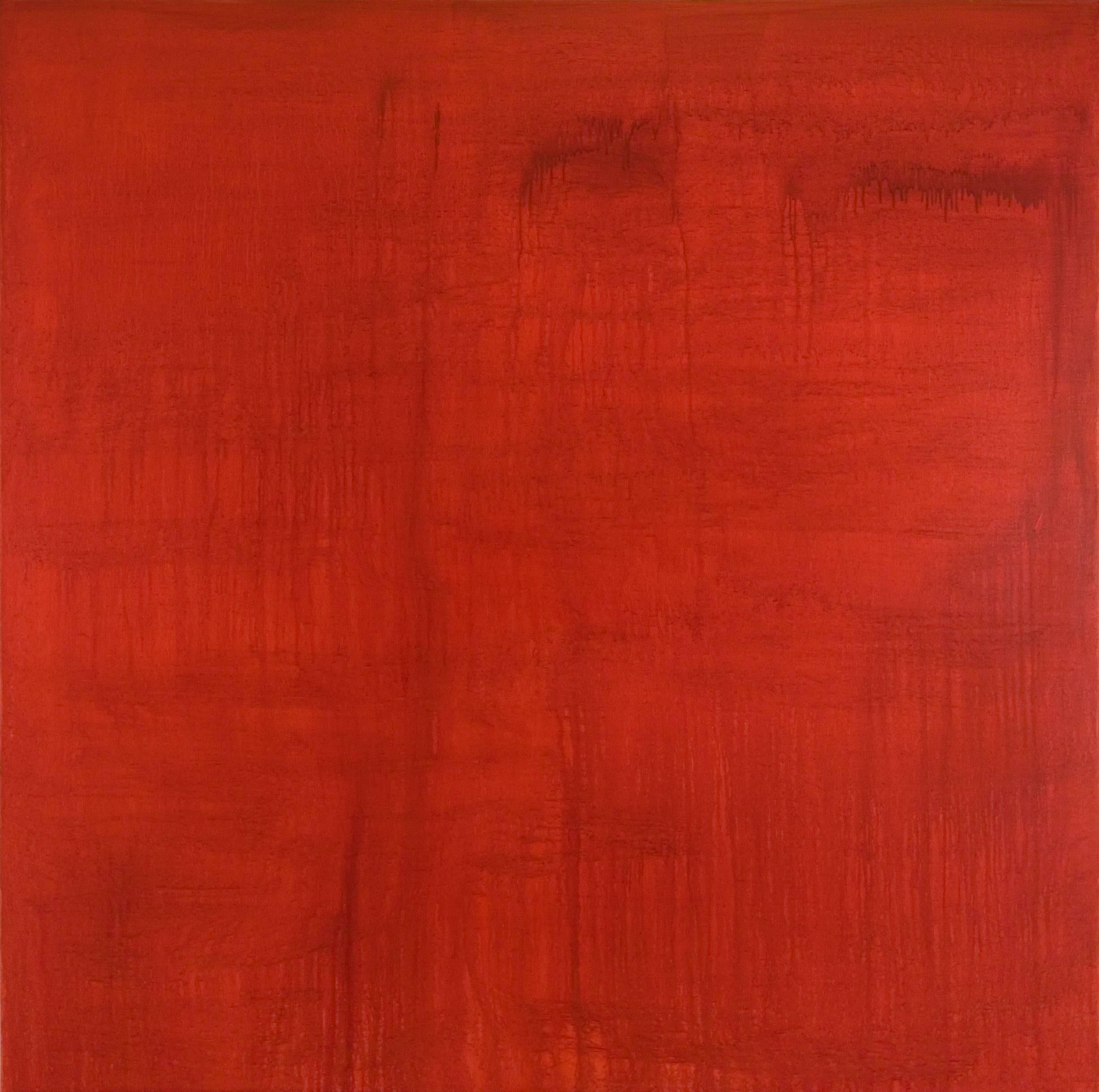 Anastasia Pelias Abstract Painting - My Mississippi (carmine alizarin, brilliant scarlet)