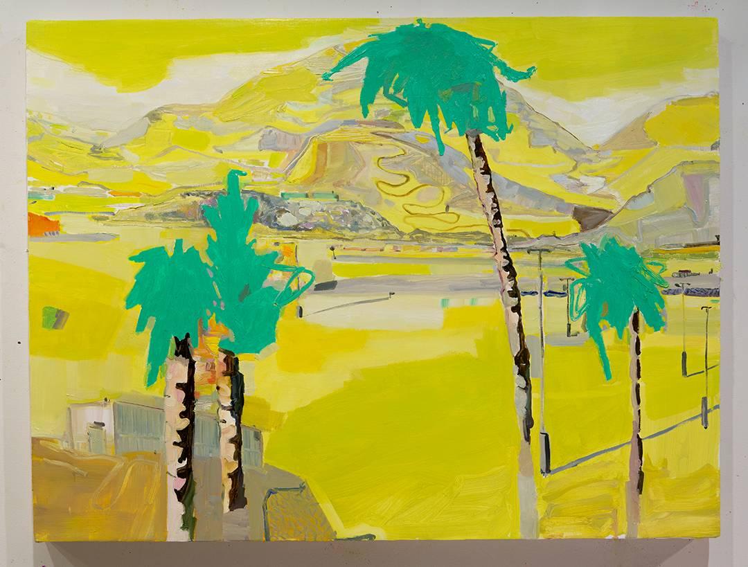 Lisa Sanditz Landscape Painting - Behind the Morongo Casino