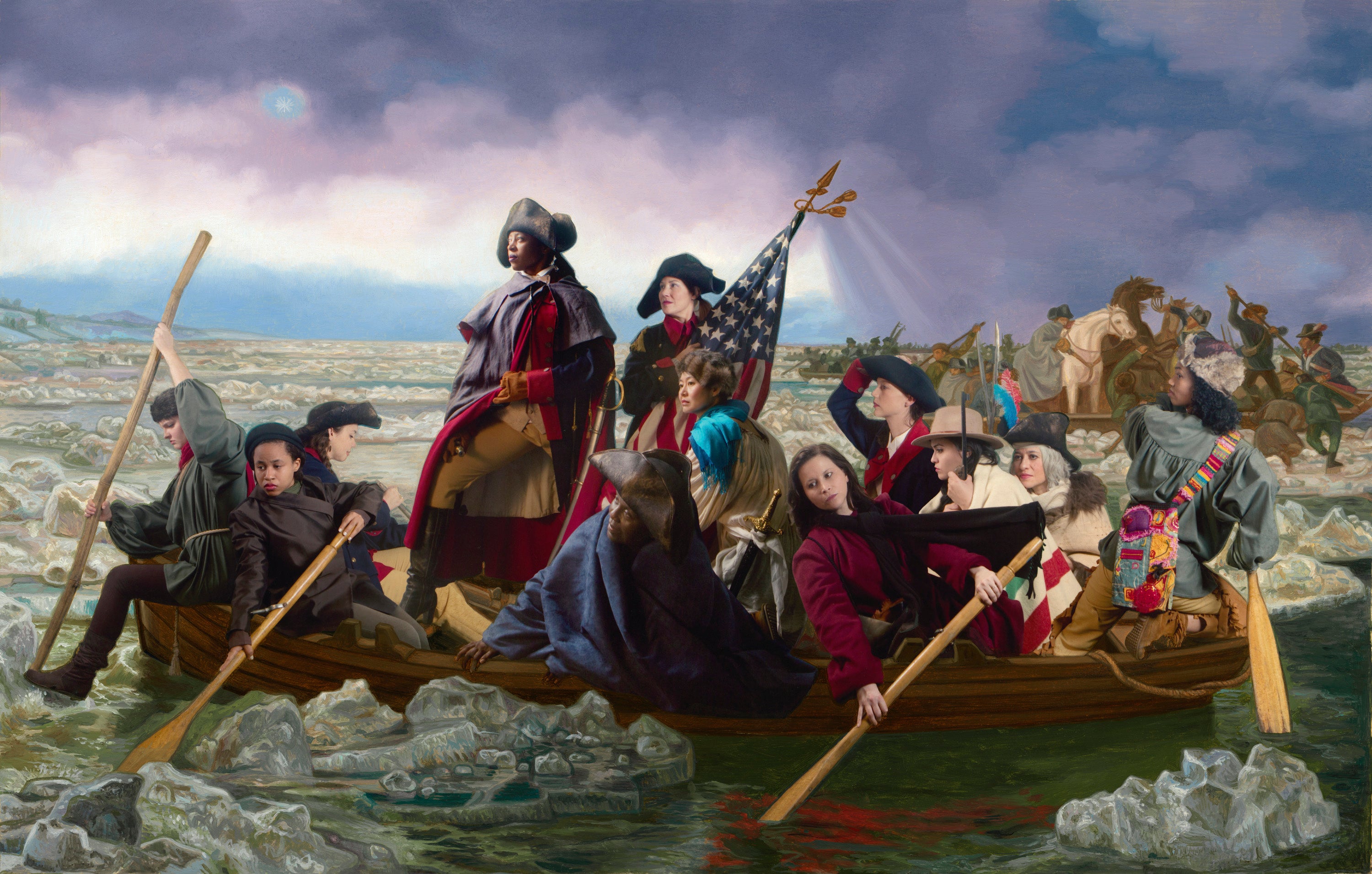 Painting Of Washington Crossing The Delaware River Painting Inspired