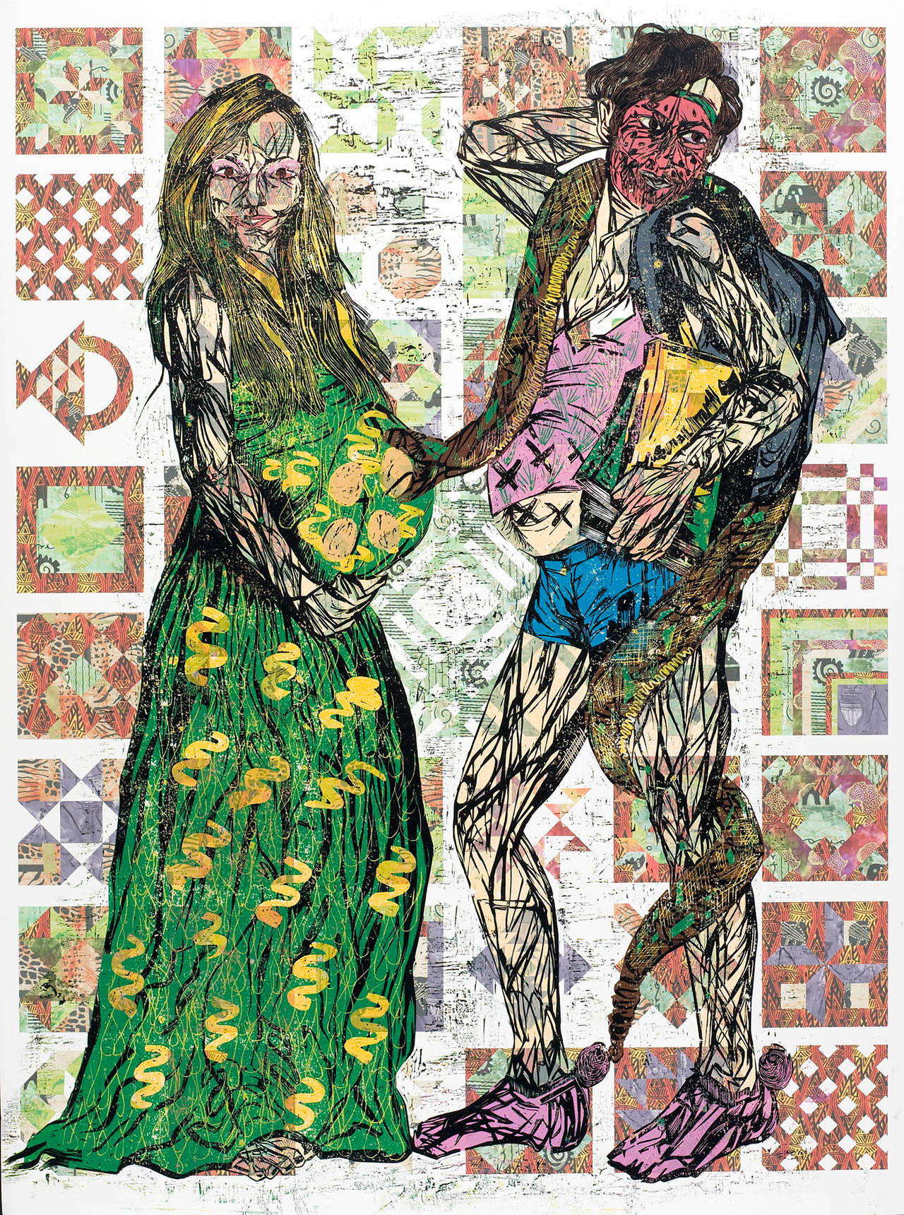 Katrina Andry Figurative Print - The Unfit Mommy and Her Spawn