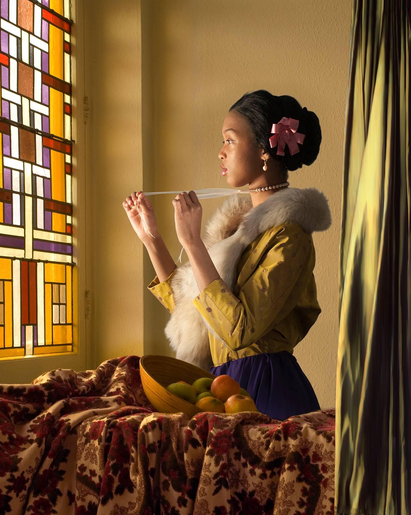 Figurative Print di E2 - Kleinveld & Julien - Ode alla Donna con collana di perle di Vermeer