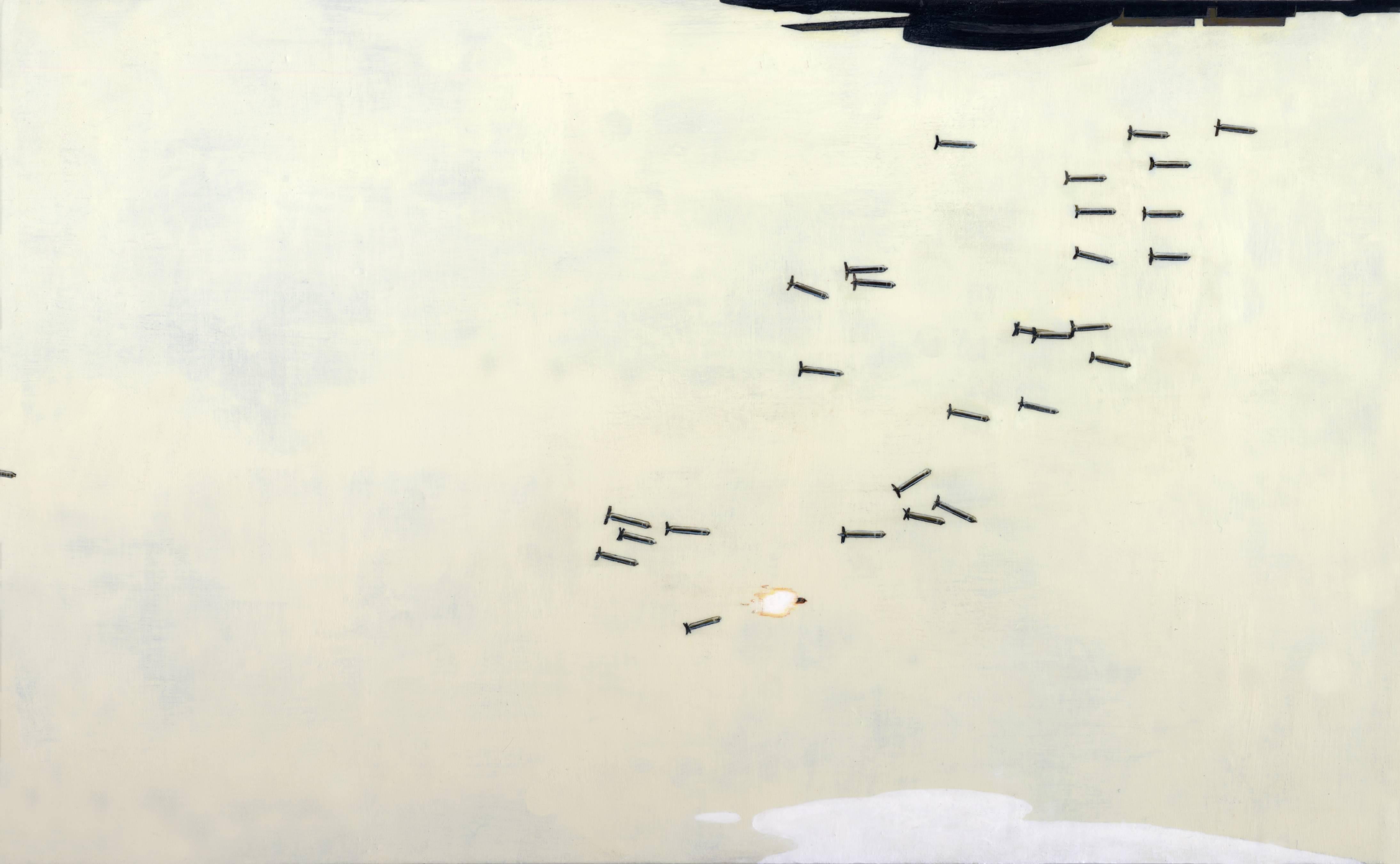 Les bombes qui jaillissent dans l'air - Painting de Adam Mysock