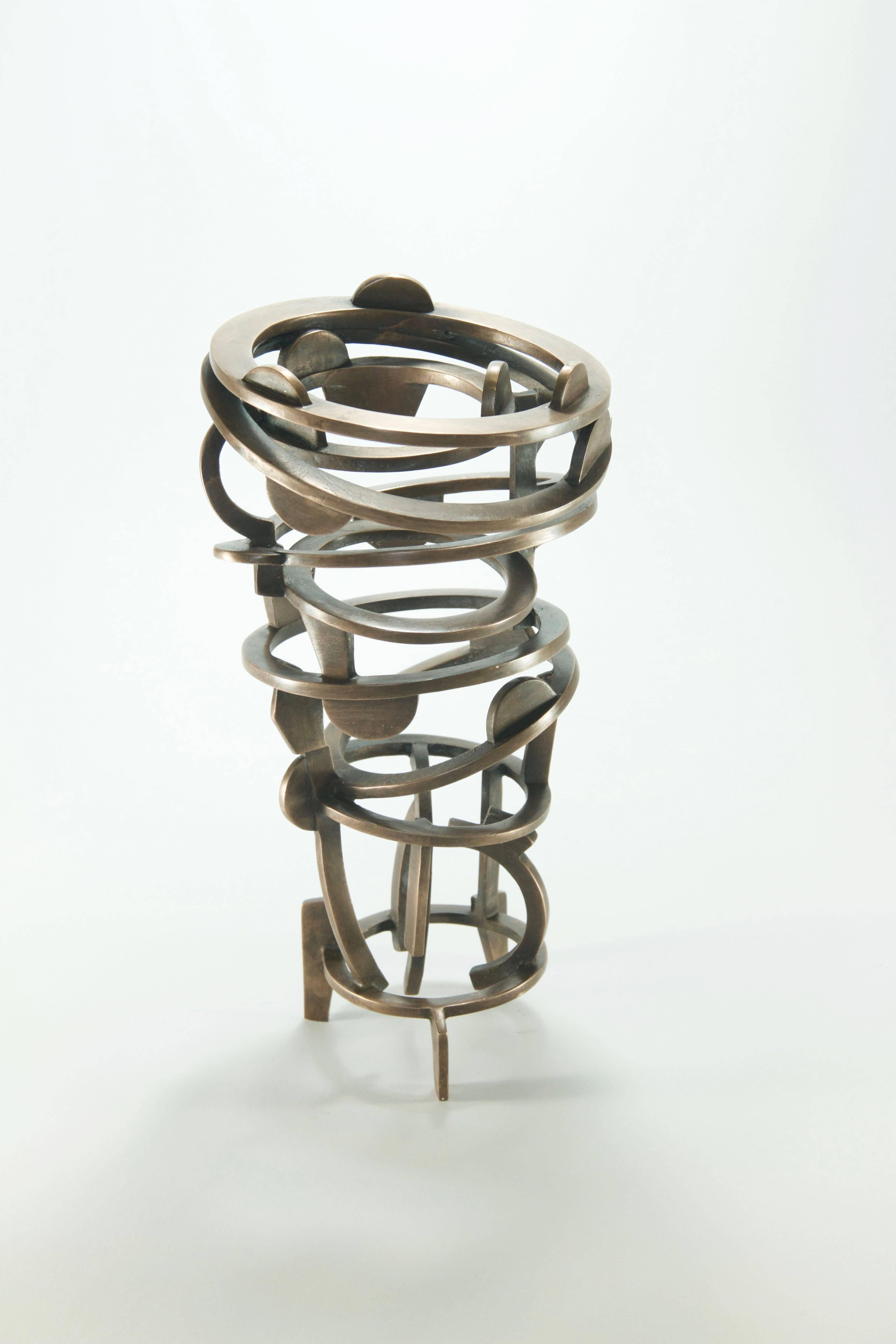 Joel Perlman Abstract Sculpture - Bronze Twister