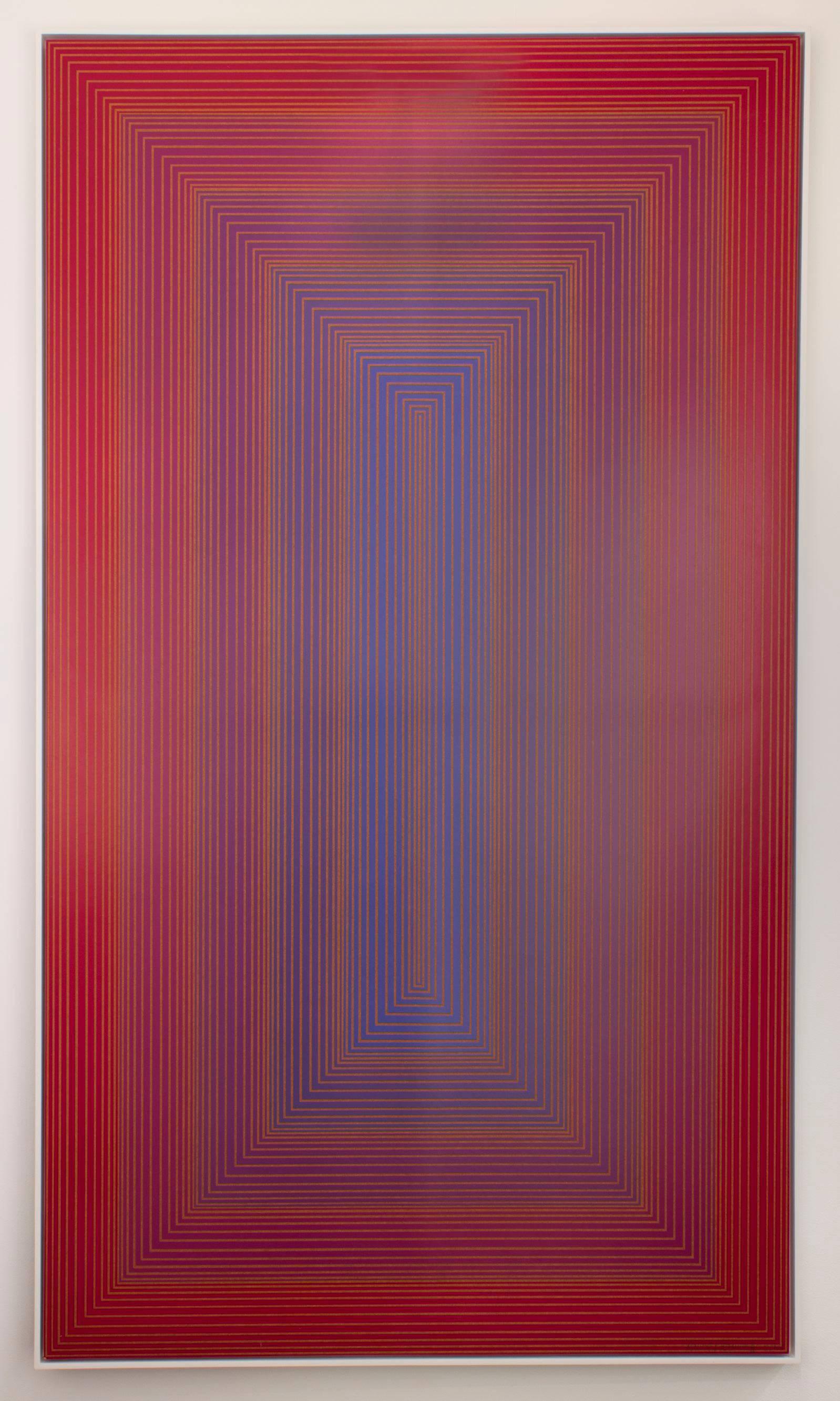 Richard Anuszkiewicz Abstract Print - Red to Blue Portal