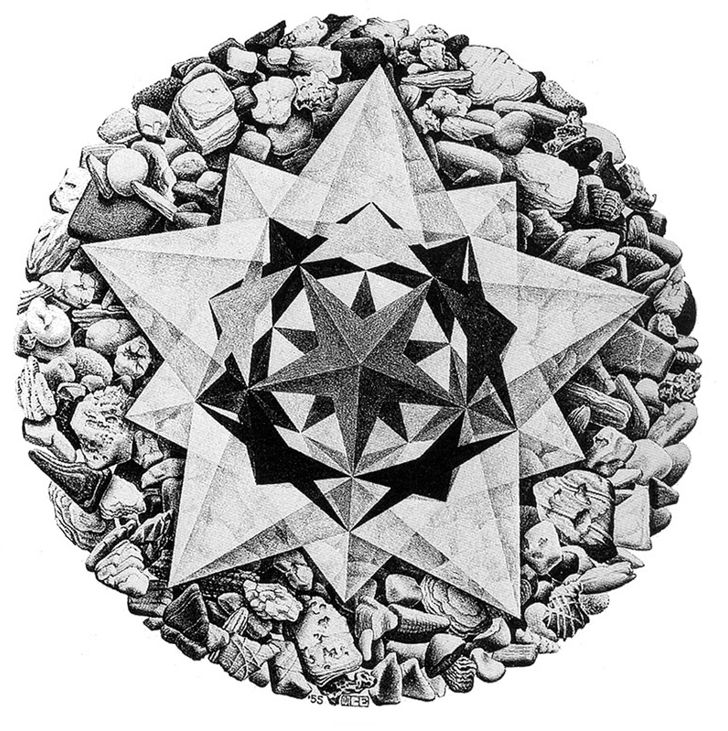 M.C. Escher - Order and Chaos II (Compass Rose) For Sale at 1stDibs