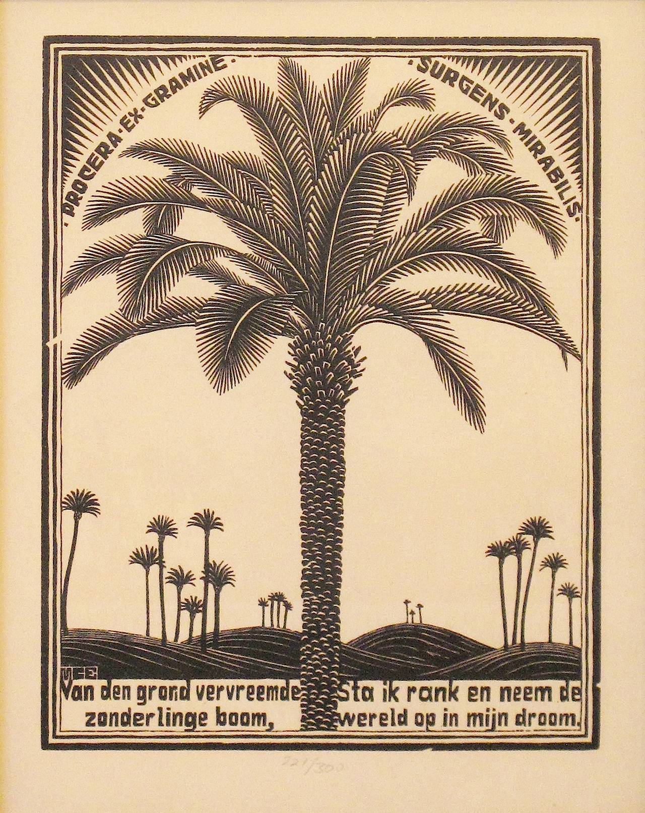 M.C. Escher Landscape Print - Emblemata - Palm Tree,