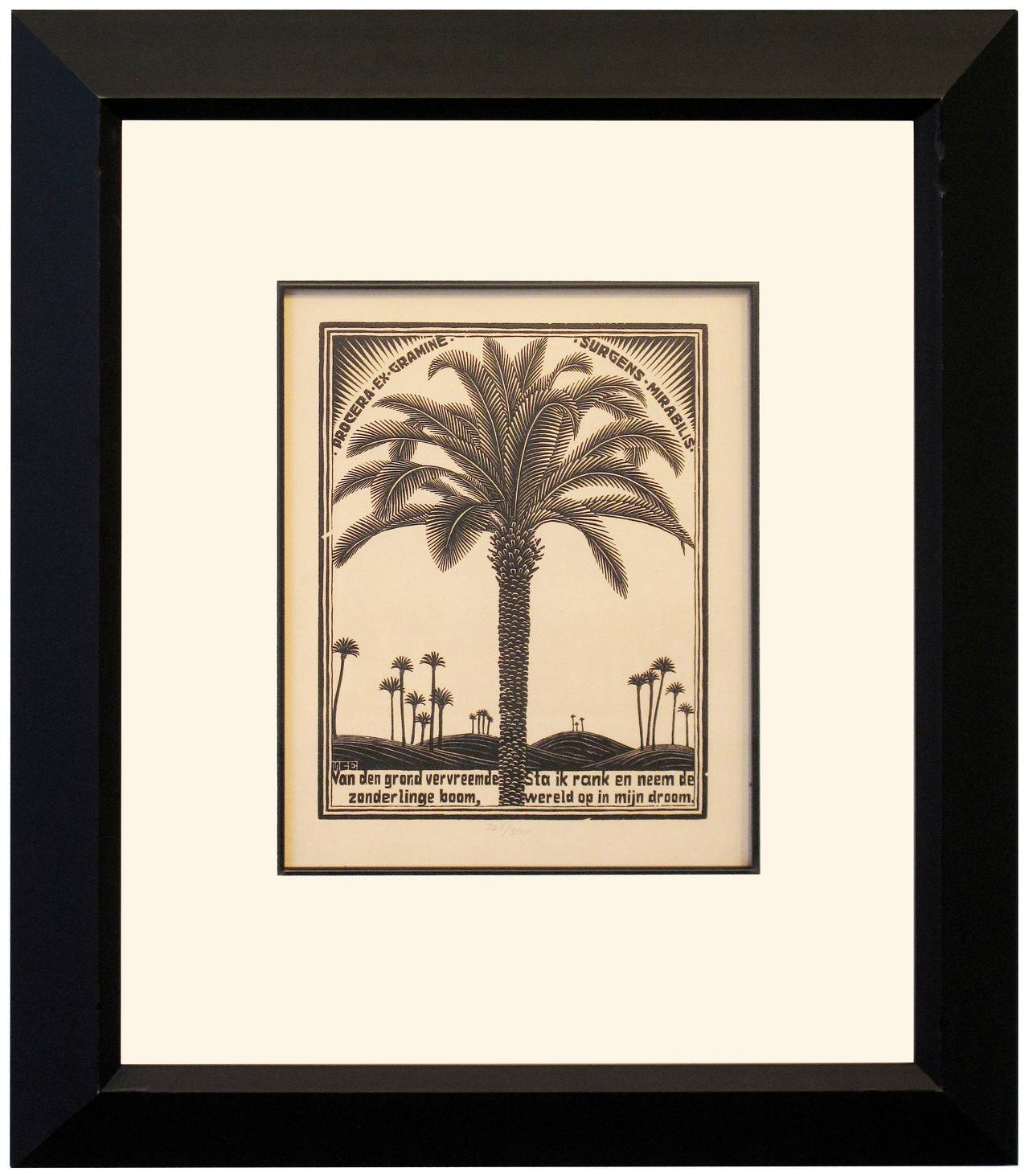 Emblemata - Palm Tree, - Print by M.C. Escher