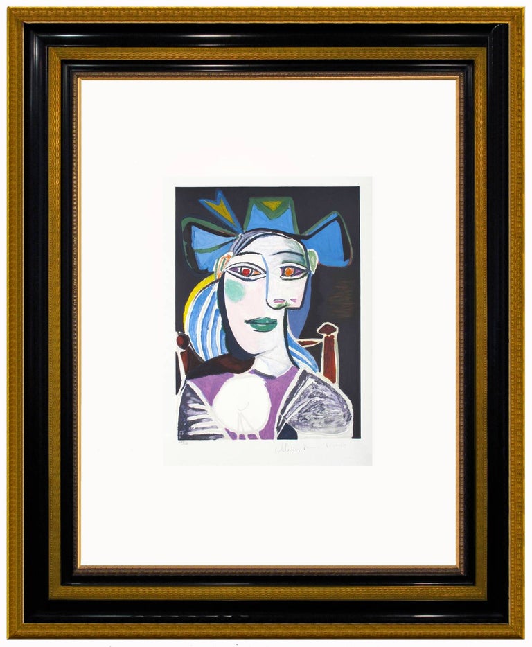 1982 After Pablo Picasso ''Portrait de Femme au Chapeau et a la Dressing  Gown Vert Jaune'' at 1stDibs