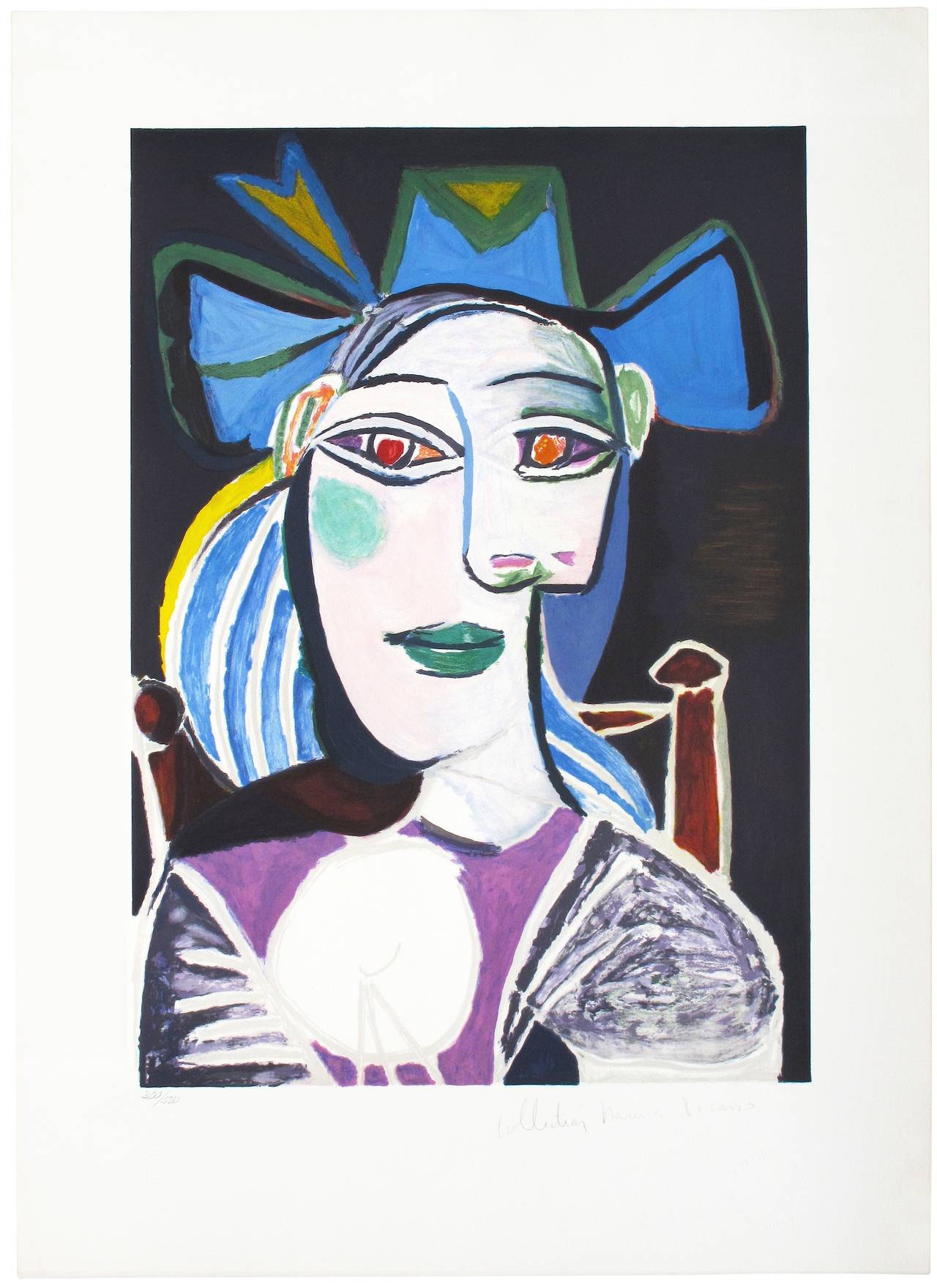 Pablo Picasso  Buste De Femme Au Chapeau Bleu For Sale at 1stDibs