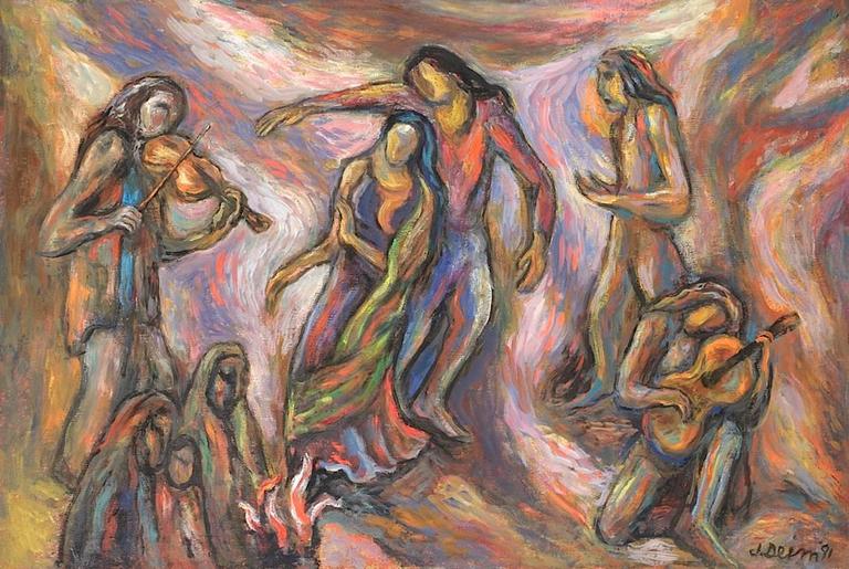 Judith Deim Figurative Painting - Fiesta
