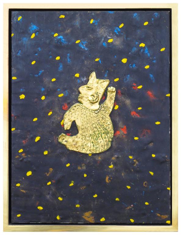 James Havard Figurative Painting - Golden Artifact with Night Sky