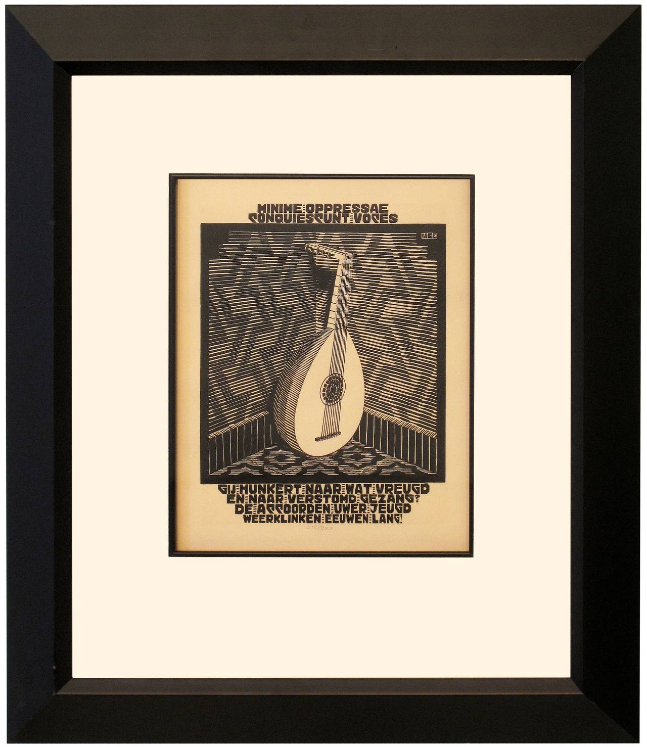 Emblemata - Lute - Print by M.C. Escher