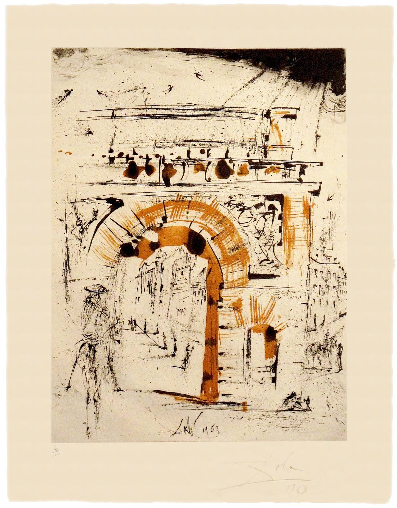 La Porte Saint Martin (Saint-Denis) – Print von Salvador Dalí
