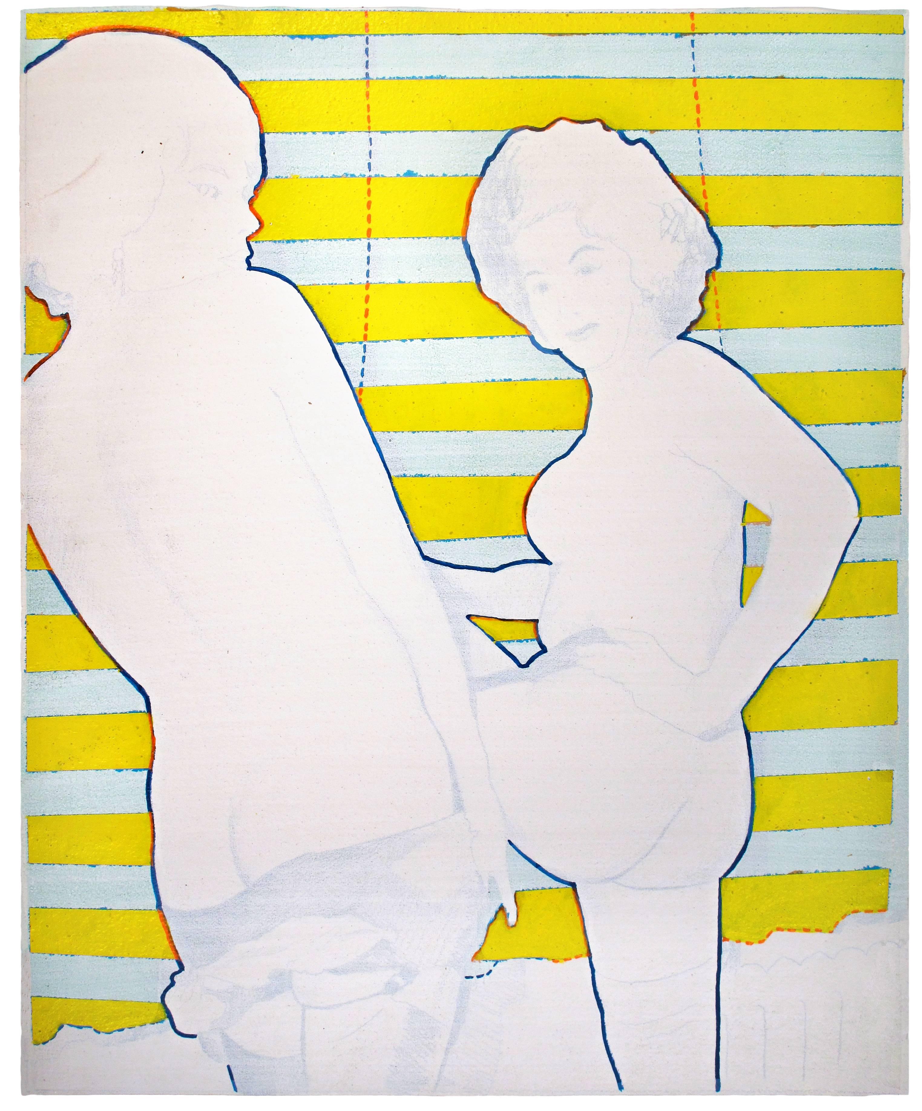Two Nudes Yellow Blinds - Art by David Chapin