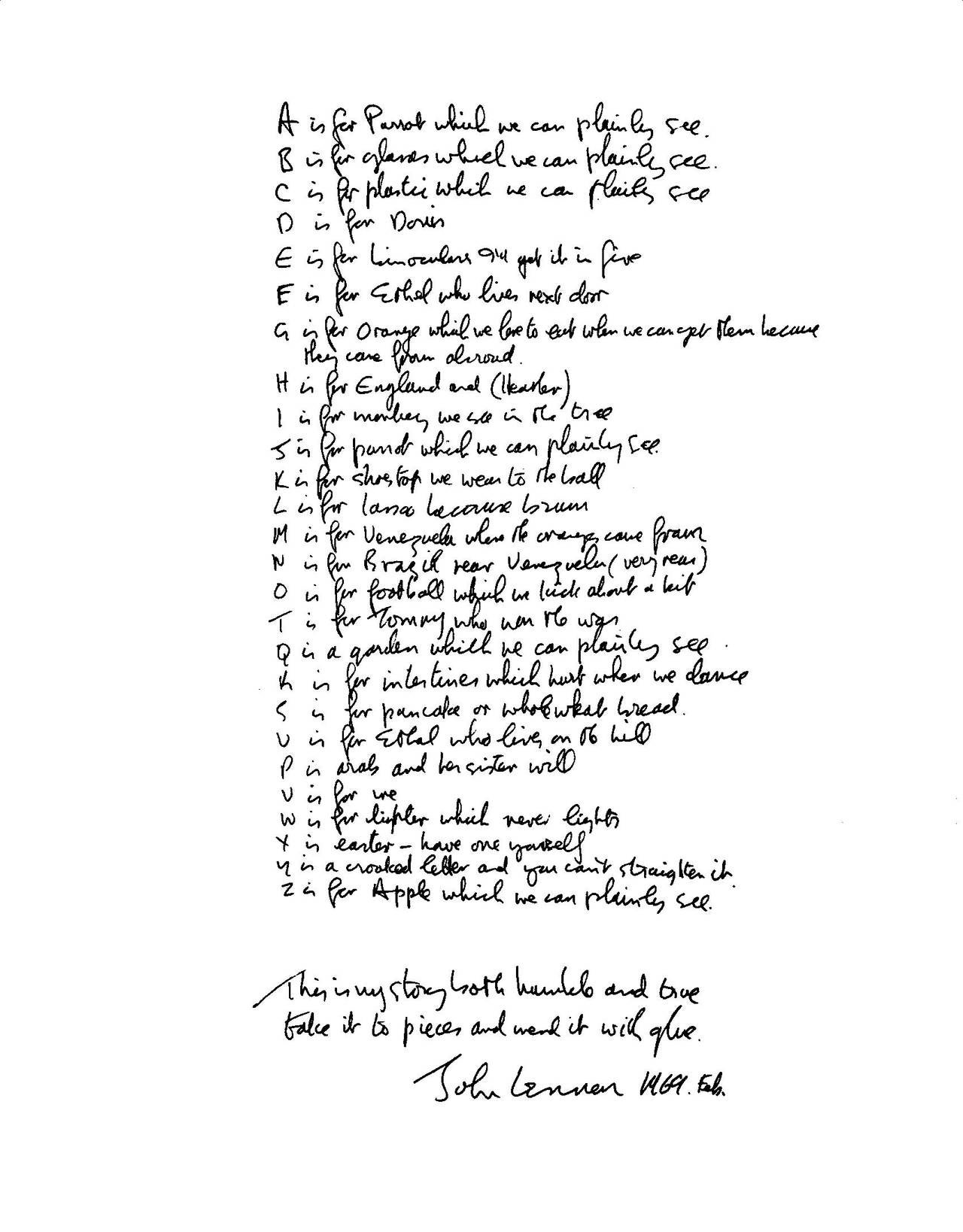 Poet's Page - Print by John Lennon