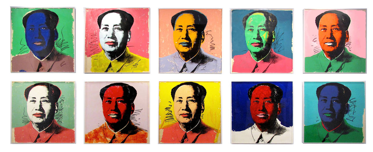 Andy Warhol Portrait Print - Mao, suite of 10