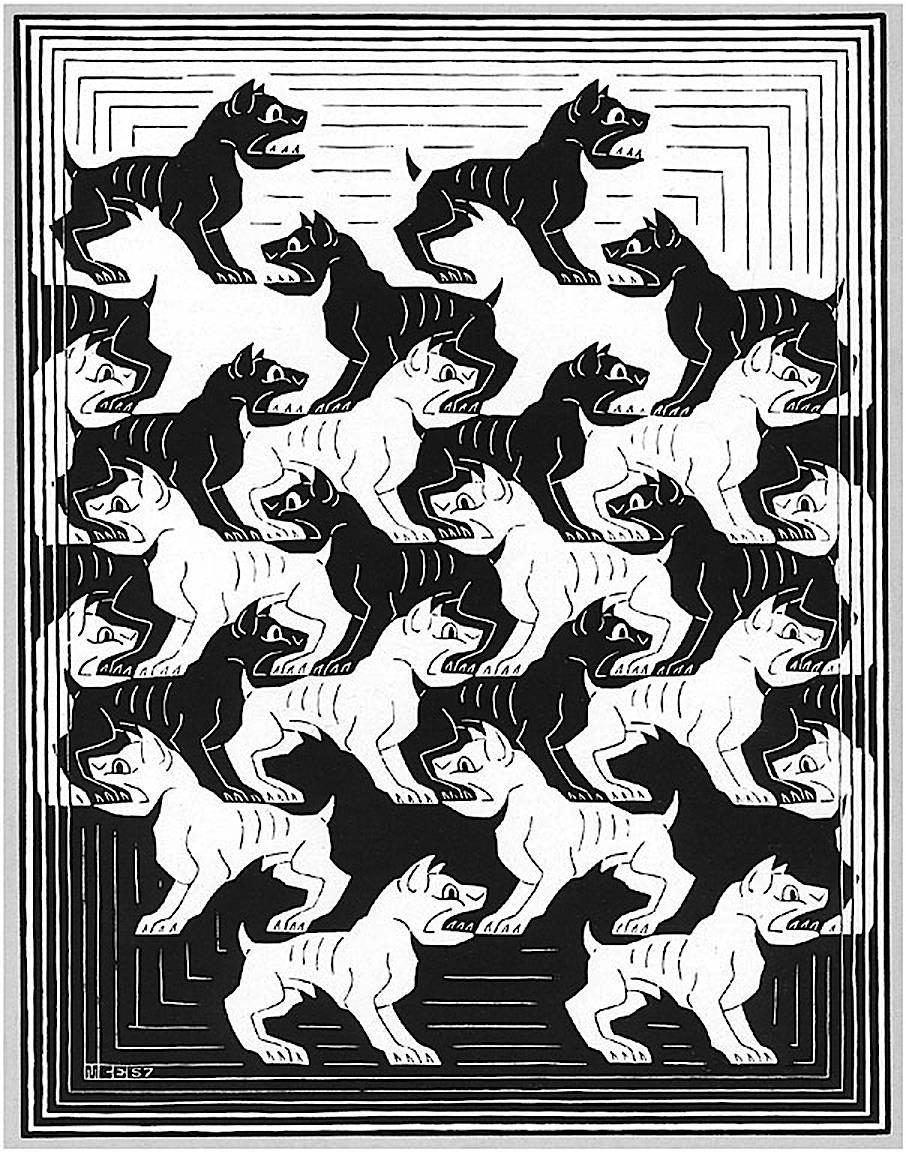 M.C. Escher Animal Print - Regular Division of the Plane IV