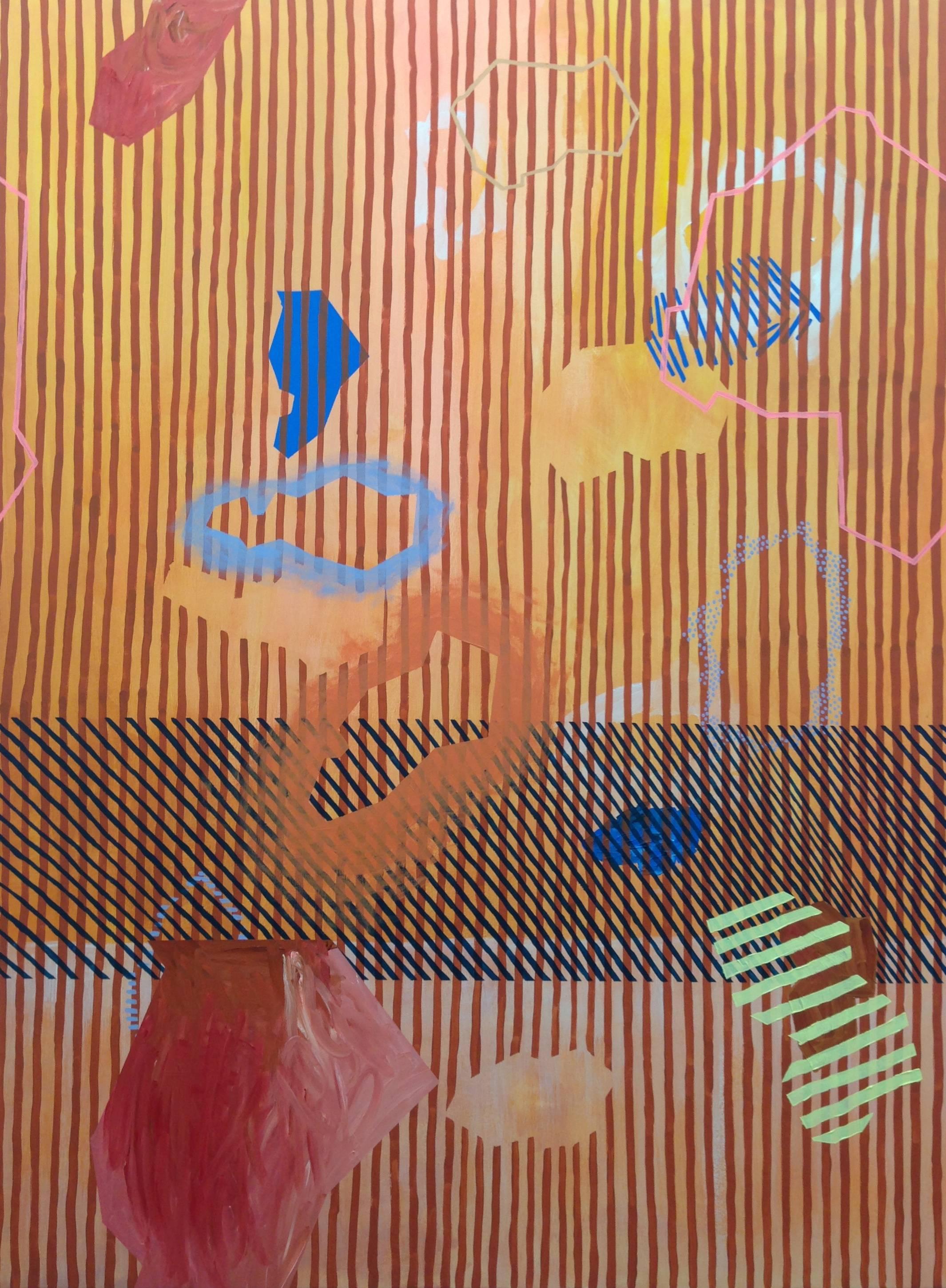 Fernando do Campo Abstract Painting - All the Wooden Ducks at my Grandma's House were Mallards