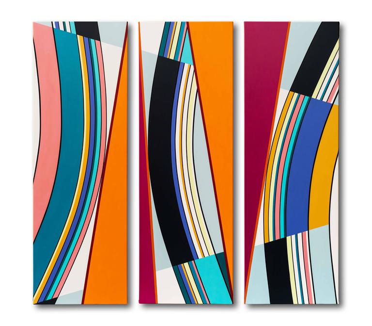 Alejandra Barreda Abstract Painting - 111 Diagonal #3