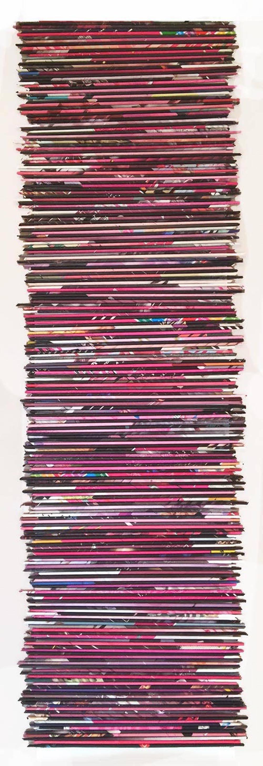 Pink - Stairs to the Rainbow - Contemporary Mixed Media Art by Alejandra Padilla