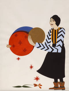 Untitled (Woman holding orbs)
