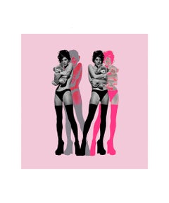 "Twin Kate Moss on Pink" Photograph 30 x 27.5 in Signed Ed. of 25 by Kate Garner