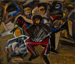 "Neighborhood Band" Abstract Painting 60 x 72 inch by Yoram Katz