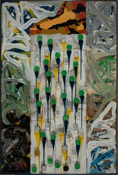 "Big Foot" (FRAMED) Abstract Painting 72 x 48 in by Yoram Katz