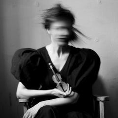 "Little Violin" Black & White Photography 31" x 31" in Ed 1/7 by Olha Stepanian