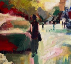 "No Sidewalks 2" Abstract Painting 47" x 59" inch by Ahmed Dafrawy