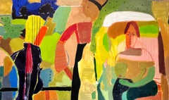 "Separazione" Pittura a olio figurativa di 47" x 79" pollici di Ashraf Zamzami
