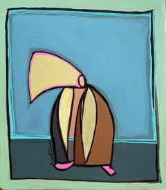 "Kamel Robe" (gerahmt) Gemälde 16" x 14" Zoll von Tasneem El-Meshad