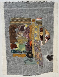 "Inheritance Banner III" FRAMED Textile Painting 24 x 16 in by Neama El Sanhoury