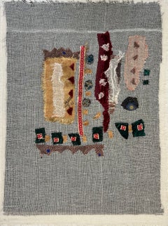 "Inheritance Banner IV" FRAMED Textile Painting 24 x 16 in by Neama El Sanhoury