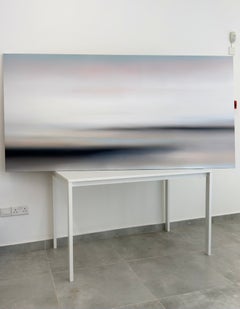 "Soft Silence" Abstract Oil on Canvas Painting 79" x 39" in Larissa Uvarova