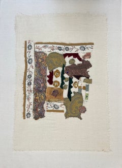 "Inheritance Banner V" FRAMED Textile Painting 24 x 16 in by Neama El Sanhoury