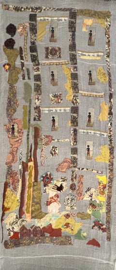 "Pfeifertuch" Textilgemälde 114" x 35" Zoll von Neama El Sanhoury
