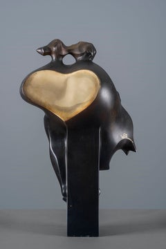 "The Family" - Scultura astratta in bronzo, 25 x 14 x 6 pollici, ed. 6/8, di Ahmed Magdy