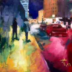 "Touching the Past" Abstract Painting 63" x 63" inch by Ahmed Dafrawy
