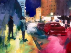 "Touching the Past" Abstract Painting 63" x 63" inch by Ahmed Dafrawy