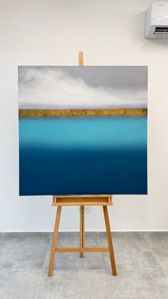 « DEEP INSIDE 11 » — Peinture abstraite à l'huile sur toile, 47" x 47", de Larissa Uvarova
