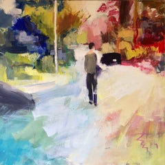 "Untitled 1.26" Abstract Painting 39" x 39" inch by Ahmed Dafrawy