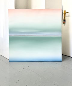 « DEEP INSIDE 103 » — Peinture abstraite à l'huile sur toile, 39" x 39", de Larissa Uvarova