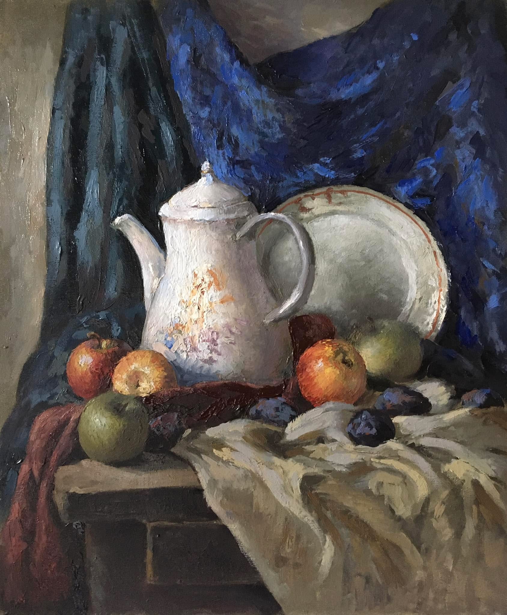 Georgian Contemporary Art by Ilia Menabde - Still Life with White Plate