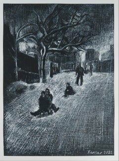 Armenian Contemporary Art by Kamsar Ohanyan - Montmartre in Winter