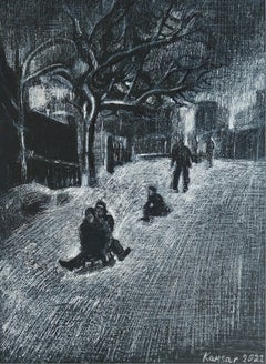 Armenian Contemporary Art by Kamsar Ohanyan - Montmartre in Winter
