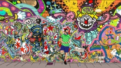 Italian Contemporary Art by Marco Santaniello - Clown Murals in Madrid plus ME