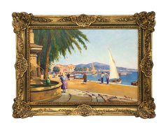 Henry Malfroy, Sanary-sur-Mer Harbor, Oil on Canvas, circa 1930